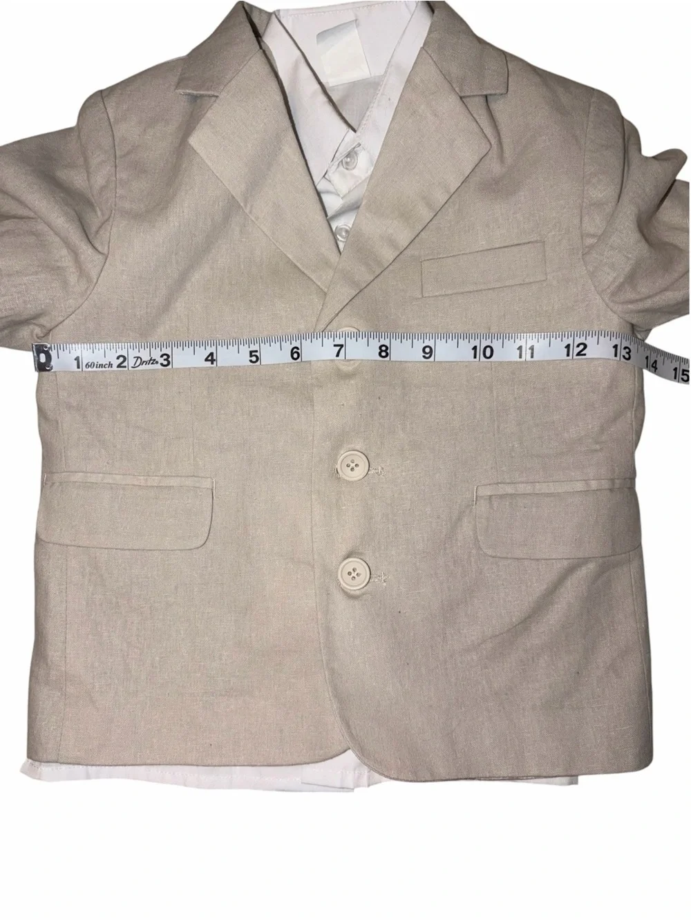 New Johnnie Lene Tan Beige Irish Linen Italy Blazer Vest White Shirt 4T Wedding